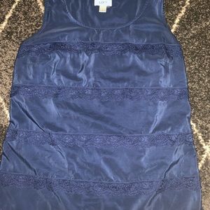 💛Loft Lace Sleeveless Top in Navy